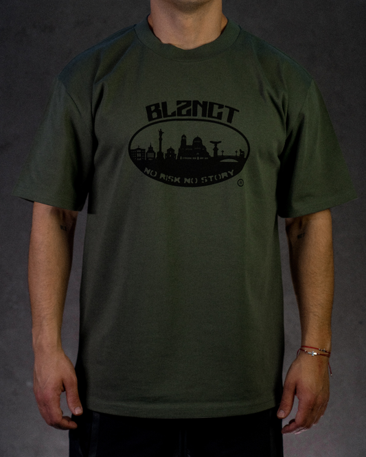 BLZNCT "NO RISK NO STORY" TEE GREEN/BLACK