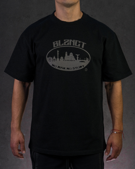 BLZNCT "NO RISK NO STORY" TEE BLACK/GREY
