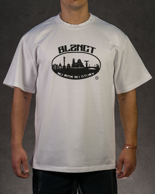 BLZNCT "NO RISK NO STORY" TEE WHITE/BLACK