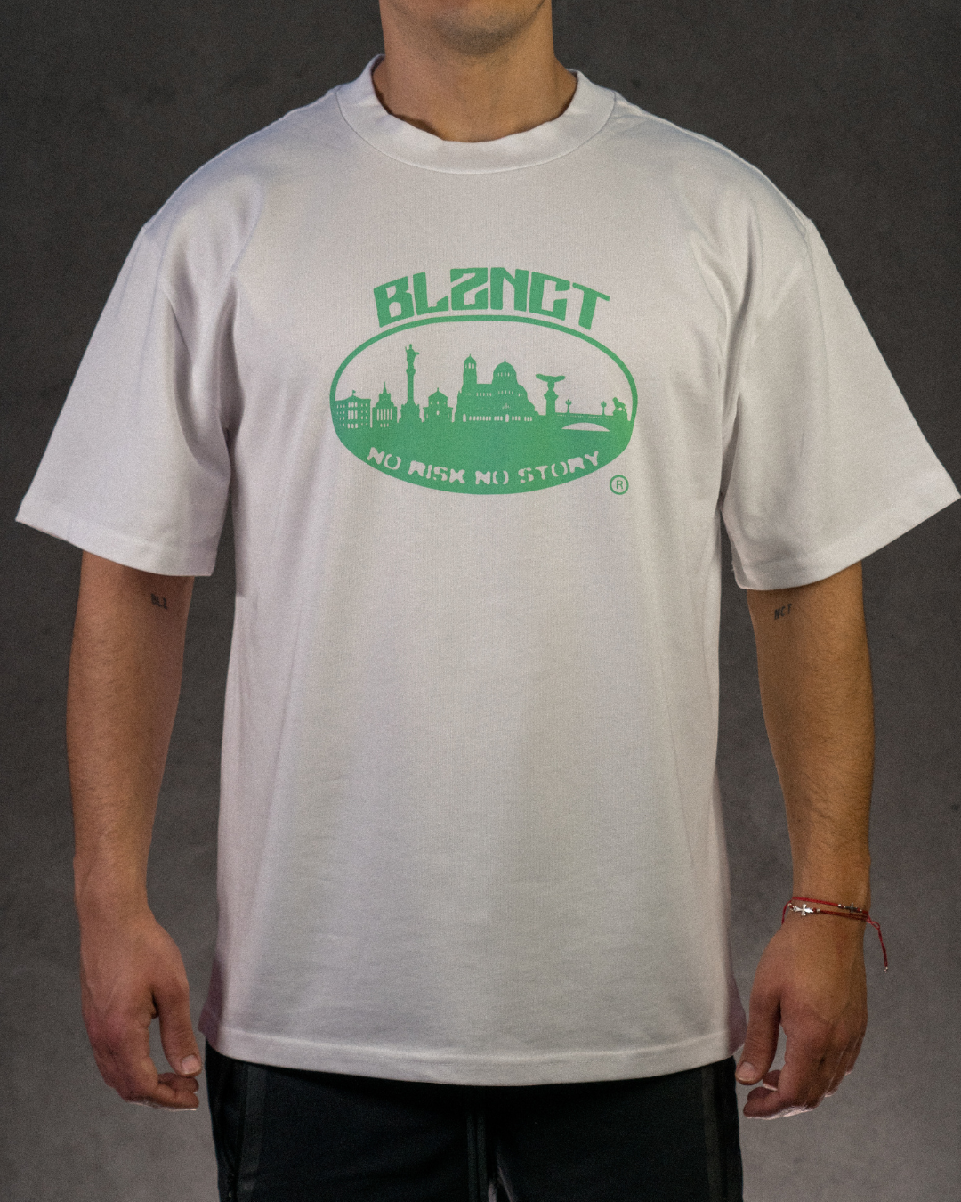 BLZNCT "NO RISK NO STORY" TEE WHITE/BLUE