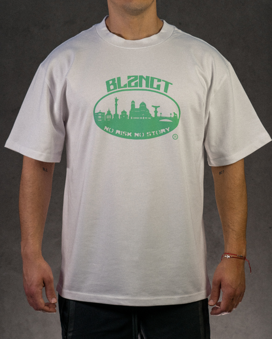 BLZNCT "NO RISK NO STORY" TEE WHITE/BLUE