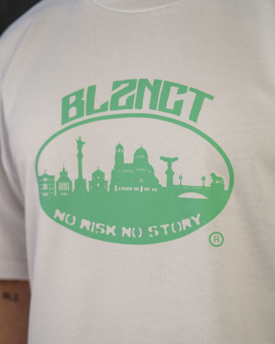 BLZNCT "NO RISK NO STORY" TEE WHITE/BLUE